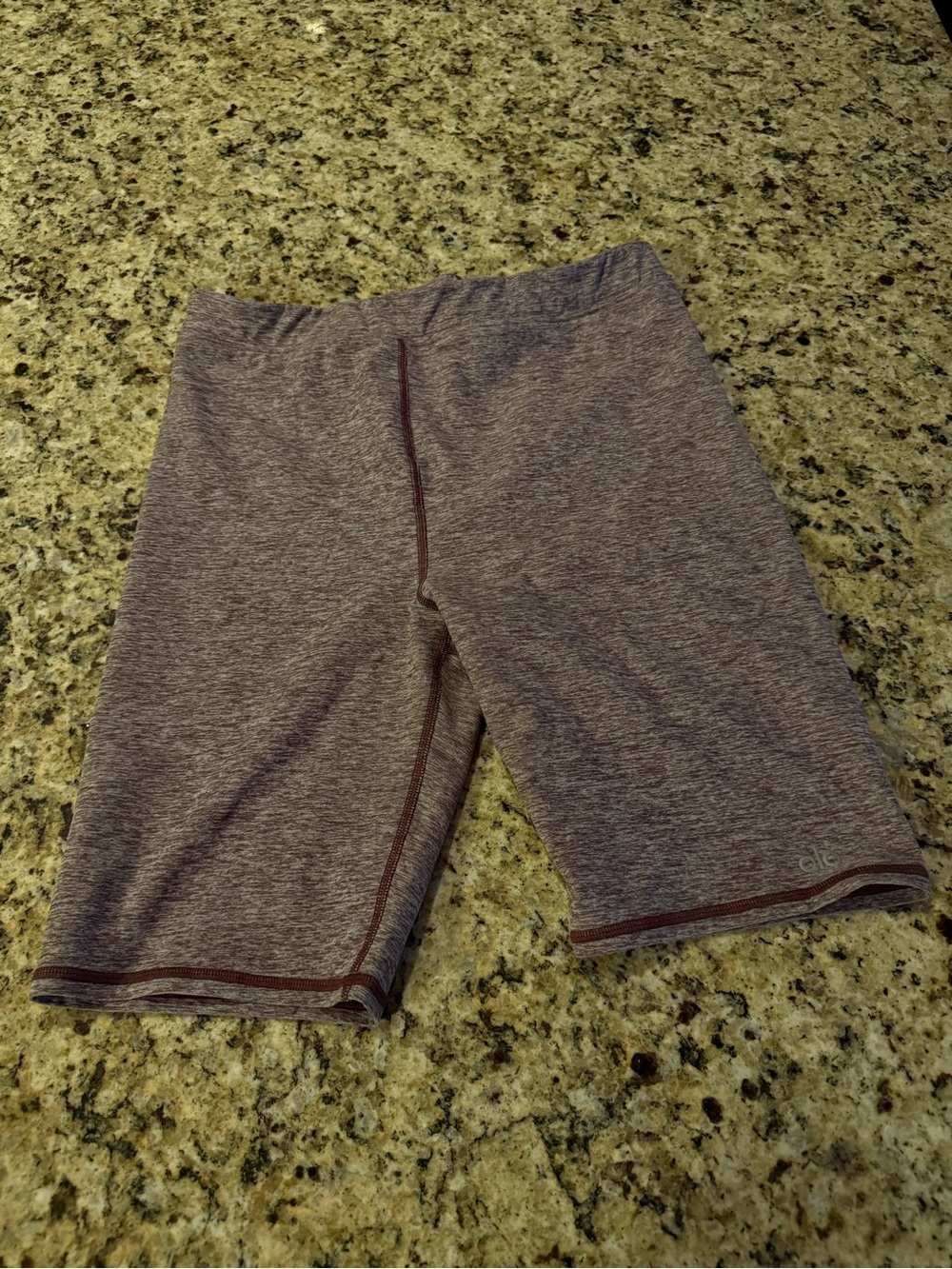 ALO Yoga Heathered Plum Athletic Biker Shorts